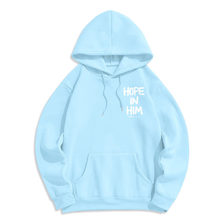 Christianartworkshop Hoffnung in ihm Psalm 62:5 Fleecegefütterter Polyester-Hoodie: Seine Hoffnung in jedem Tragen - image 1