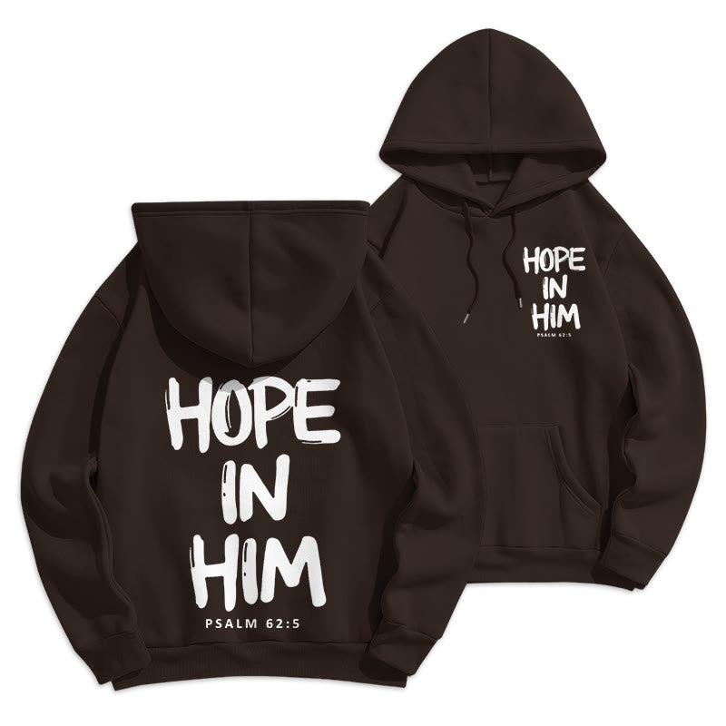 Christianartworkshop Hoffnung in ihm Psalm 62:5 Fleecegefütterter Polyester-Hoodie: Seine Hoffnung in jedem Tragen - Braun - 2XL - image 10
