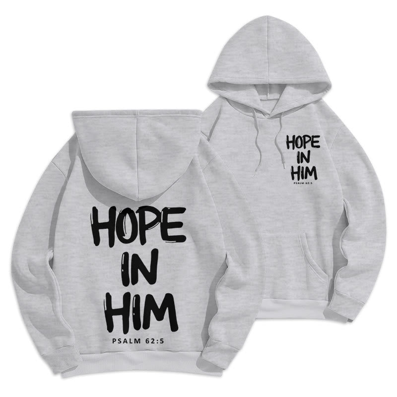 Christianartworkshop Hoffnung in ihm Psalm 62:5 Fleecegefütterter Polyester-Hoodie: Seine Hoffnung in jedem Tragen - Grau - 2XL - image 19
