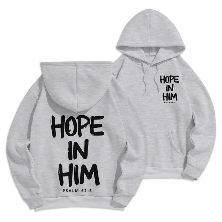 Christianartworkshop Hoffnung in ihm Psalm 62:5 Fleecegefütterter Polyester-Hoodie: Seine Hoffnung in jedem Tragen - Grau - 2XL - image 19