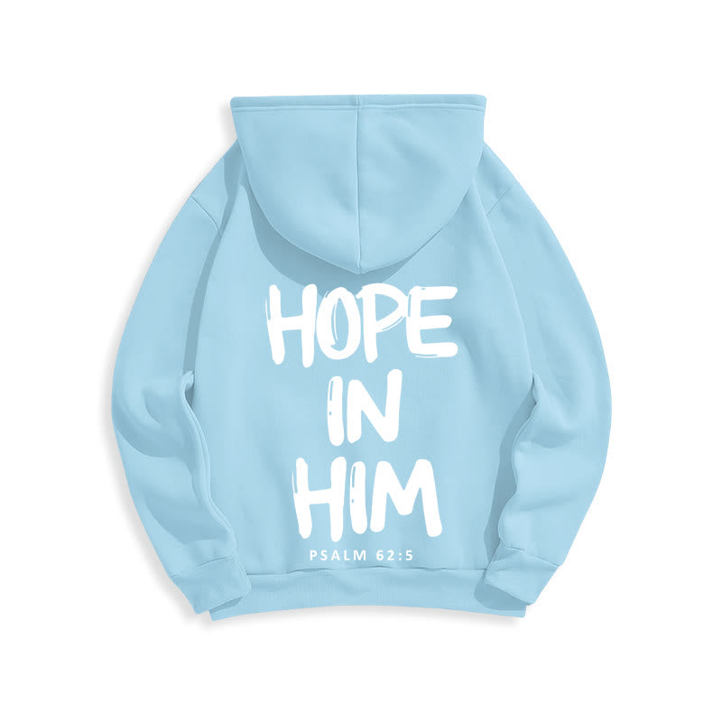 Christianartworkshop Hoffnung in ihm Psalm 62:5 Fleecegefütterter Polyester-Hoodie: Seine Hoffnung in jedem Tragen - image 2