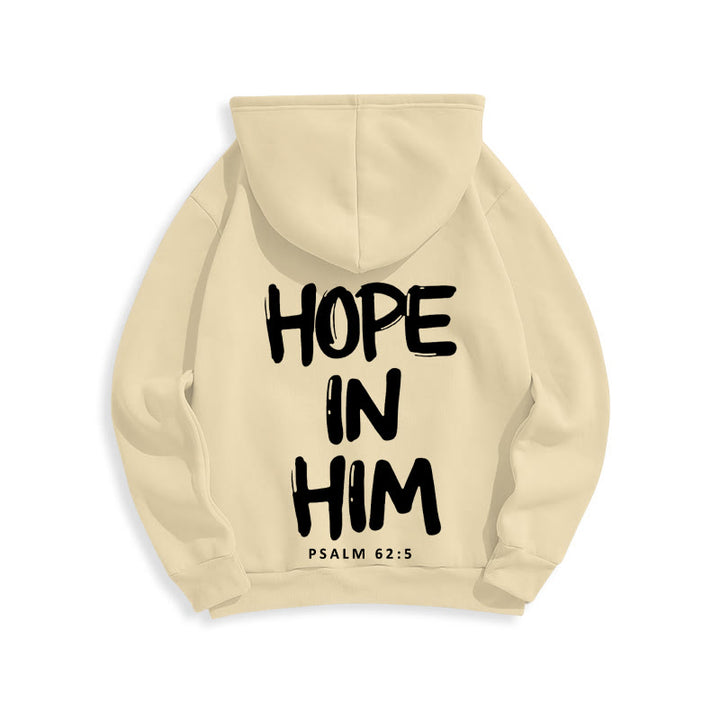 Christianartworkshop Hoffnung in ihm Psalm 62:5 Fleecegefütterter Polyester-Hoodie: Seine Hoffnung in jedem Tragen - image 6