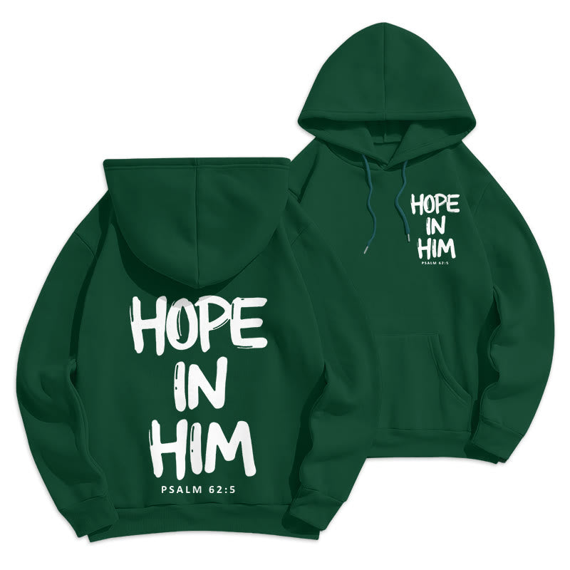 Christianartworkshop Hoffnung in ihm Psalm 62:5 Fleecegefütterter Polyester-Hoodie: Seine Hoffnung in jedem Tragen - Grün - 2XL - image 7