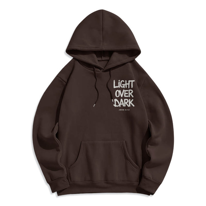 Christianartworkshop Licht über Dunkelheit Johannes 8:12 Fleecegefütterter Polyester-Hoodie - image 13
