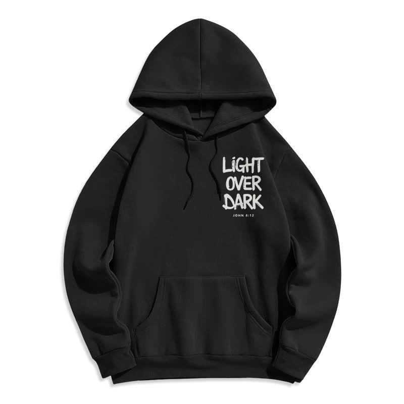 Christianartworkshop Licht über Dunkelheit Johannes 8:12 Fleecegefütterter Polyester-Hoodie - image 16