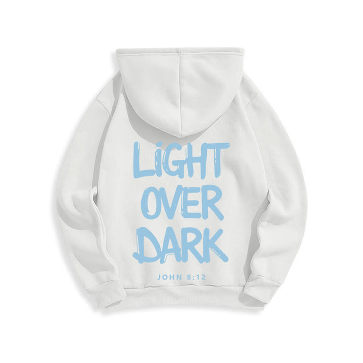 Christianartworkshop Licht über Dunkelheit Johannes 8:12 Fleecegefütterter Polyester-Hoodie - image 20