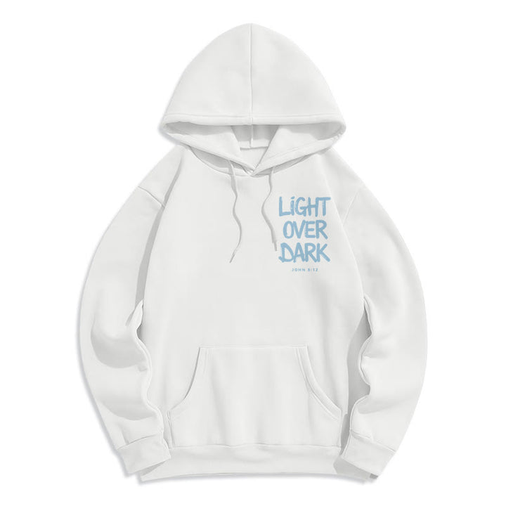 Christianartworkshop Licht über Dunkelheit Johannes 8:12 Fleecegefütterter Polyester-Hoodie - image 19