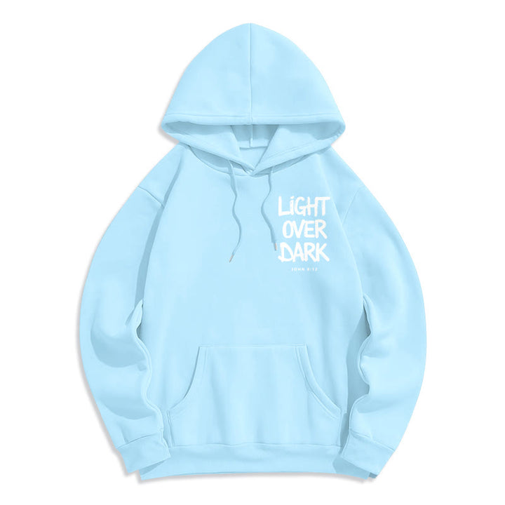 Christianartworkshop Licht über Dunkelheit Johannes 8:12 Fleecegefütterter Polyester-Hoodie - image 4