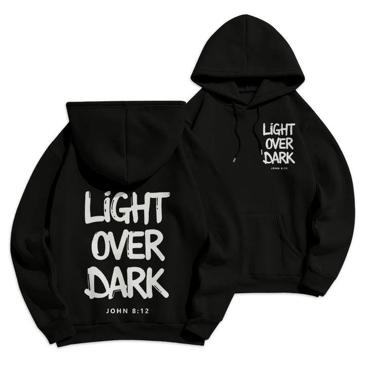 Christianartworkshop Licht über Dunkelheit Johannes 8:12 Fleecegefütterter Polyester-Hoodie - Schwarz - 2XL - image 15