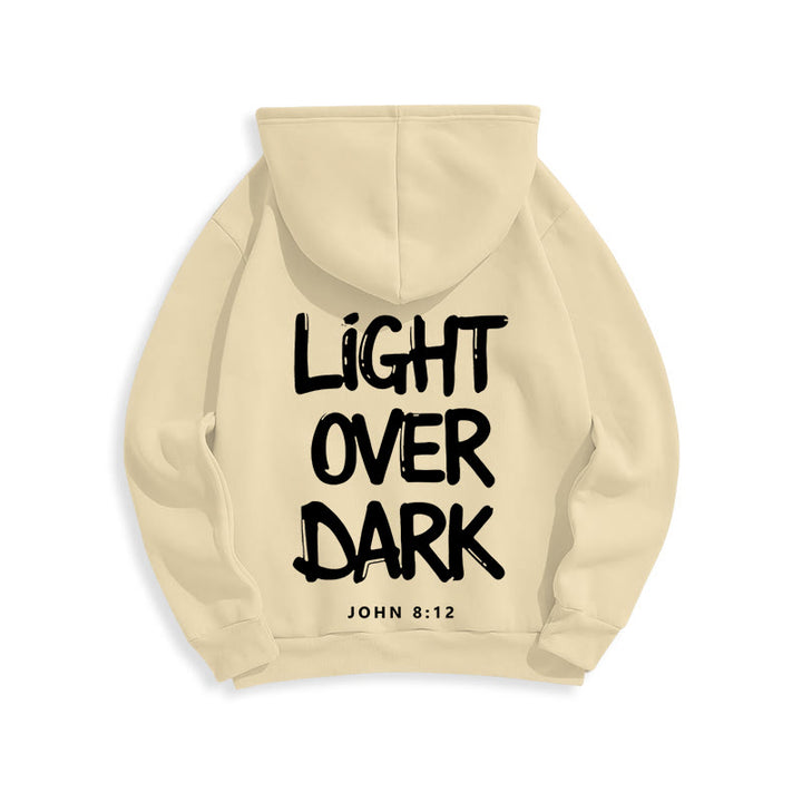 Christianartworkshop Licht über Dunkelheit Johannes 8:12 Fleecegefütterter Polyester-Hoodie - image 8
