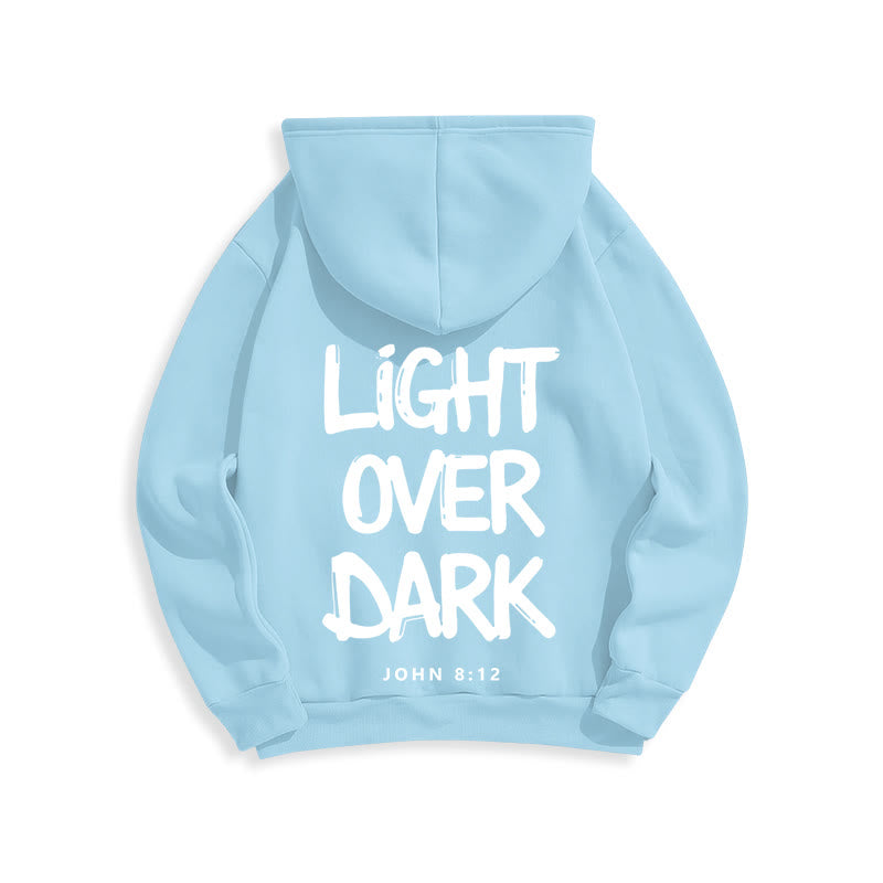 Christianartworkshop Licht über Dunkelheit Johannes 8:12 Fleecegefütterter Polyester-Hoodie - image 5