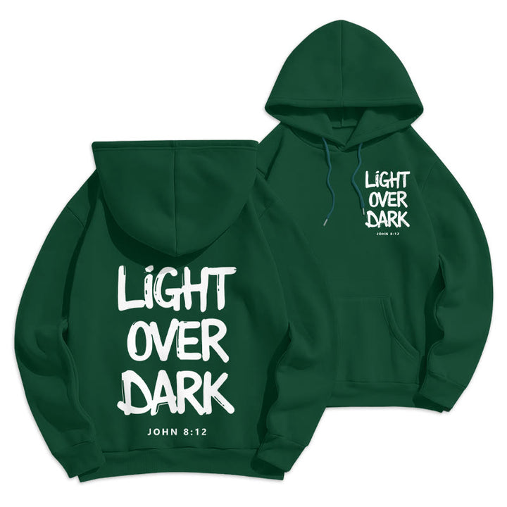 Christianartworkshop Licht über Dunkelheit Johannes 8:12 Fleecegefütterter Polyester-Hoodie - Grün - 2XL - image 9