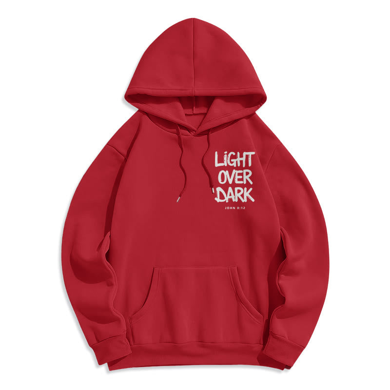Christianartworkshop Licht über Dunkelheit Johannes 8:12 Fleecegefütterter Polyester-Hoodie - image 1