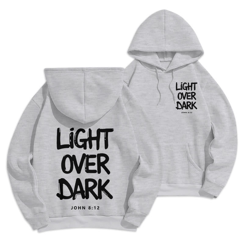 Christianartworkshop Licht über Dunkelheit Johannes 8:12 Fleecegefütterter Polyester-Hoodie - Grau - 2XL - image 21