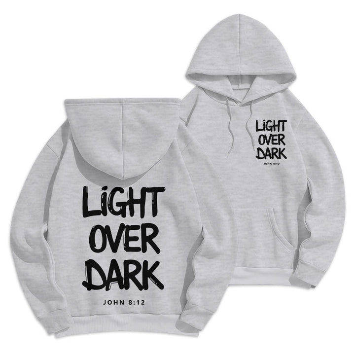 Christianartworkshop Licht über Dunkelheit Johannes 8:12 Fleecegefütterter Polyester-Hoodie - Grau - 2XL - image 21