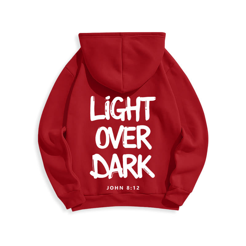 Christianartworkshop Licht über Dunkelheit Johannes 8:12 Fleecegefütterter Polyester-Hoodie - image 2