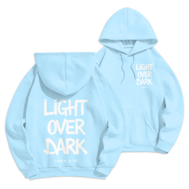 Christianartworkshop Licht über Dunkelheit Johannes 8:12 Fleecegefütterter Polyester-Hoodie - Blau - 2XL - image 3