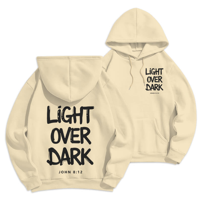 Christianartworkshop Licht über Dunkelheit Johannes 8:12 Fleecegefütterter Polyester-Hoodie - Beige - 2XL - image 6