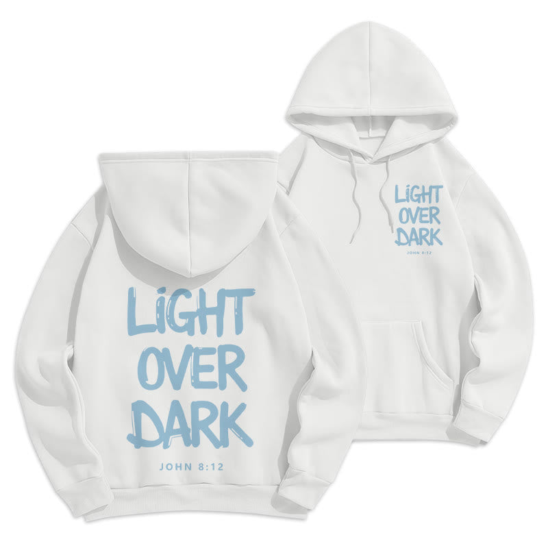 Christianartworkshop Licht über Dunkelheit Johannes 8:12 Fleecegefütterter Polyester-Hoodie - Weiß - 2XL - image 18