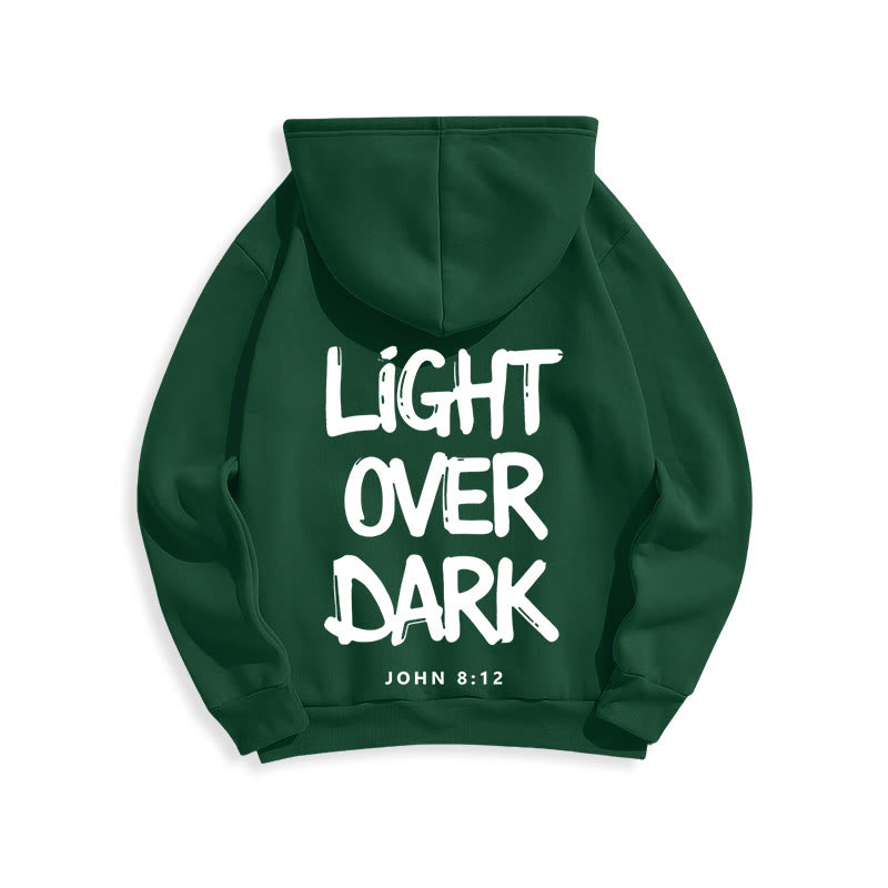 Christianartworkshop Licht über Dunkelheit Johannes 8:12 Fleecegefütterter Polyester-Hoodie - image 11