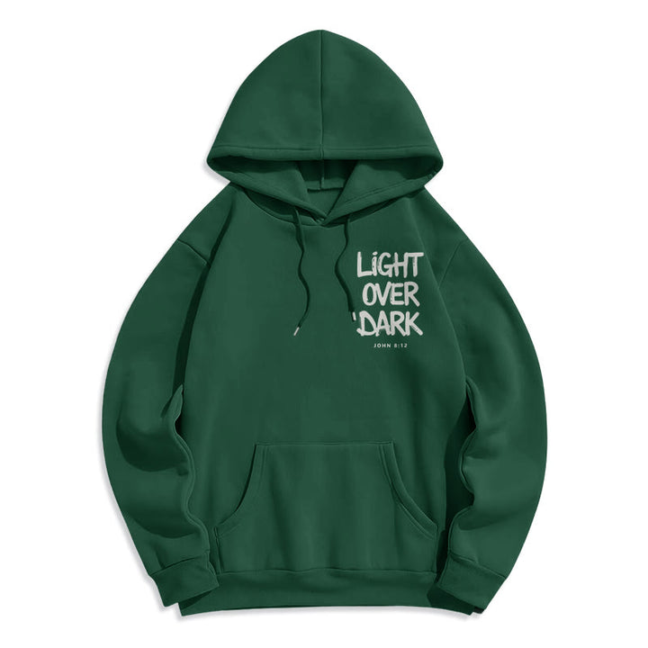 Christianartworkshop Licht über Dunkelheit Johannes 8:12 Fleecegefütterter Polyester-Hoodie - image 10