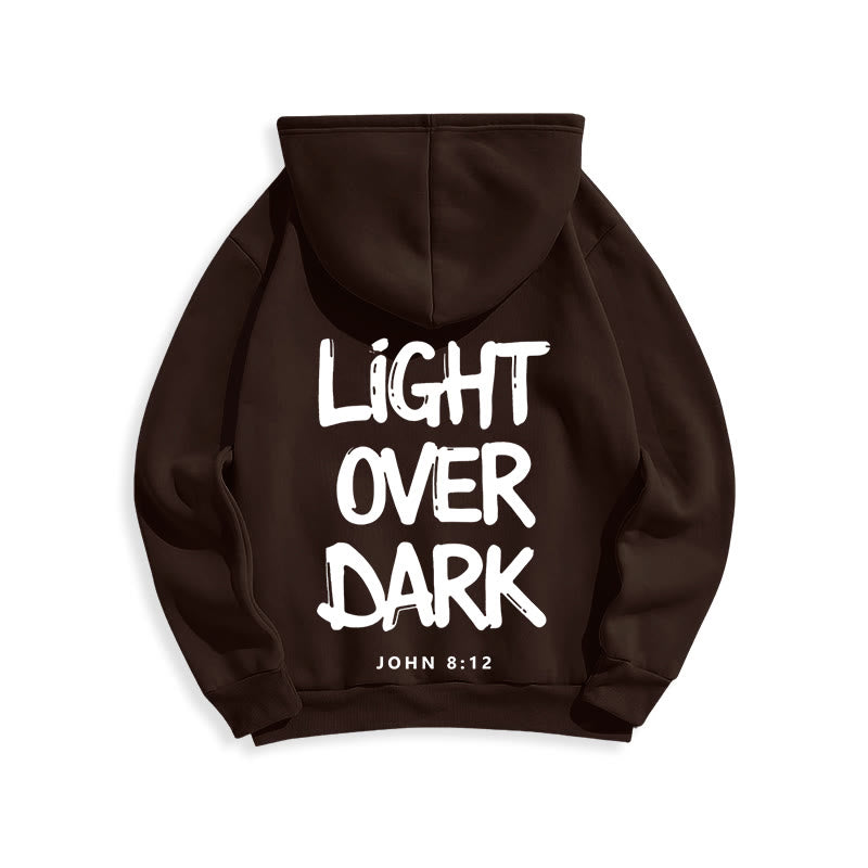 Christianartworkshop Licht über Dunkelheit Johannes 8:12 Fleecegefütterter Polyester-Hoodie - image 14