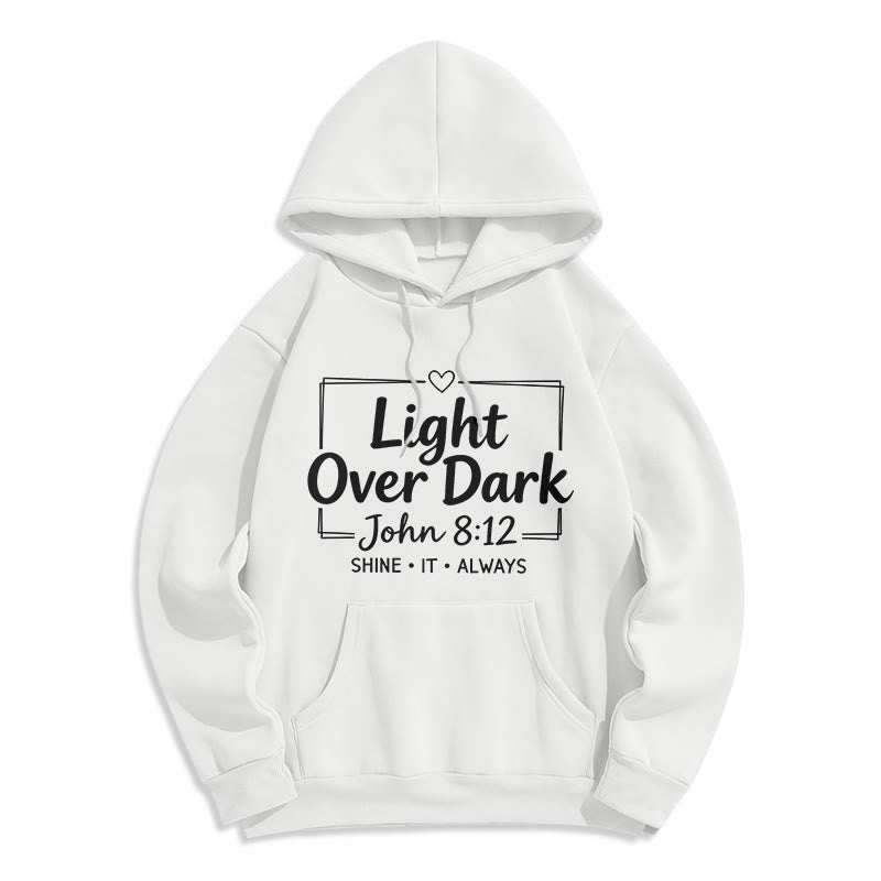 Christianartworkshop Shine It Always Light Over Dark Fleece Lined Polyester Hoodie - Weiß - 2XL - image 8