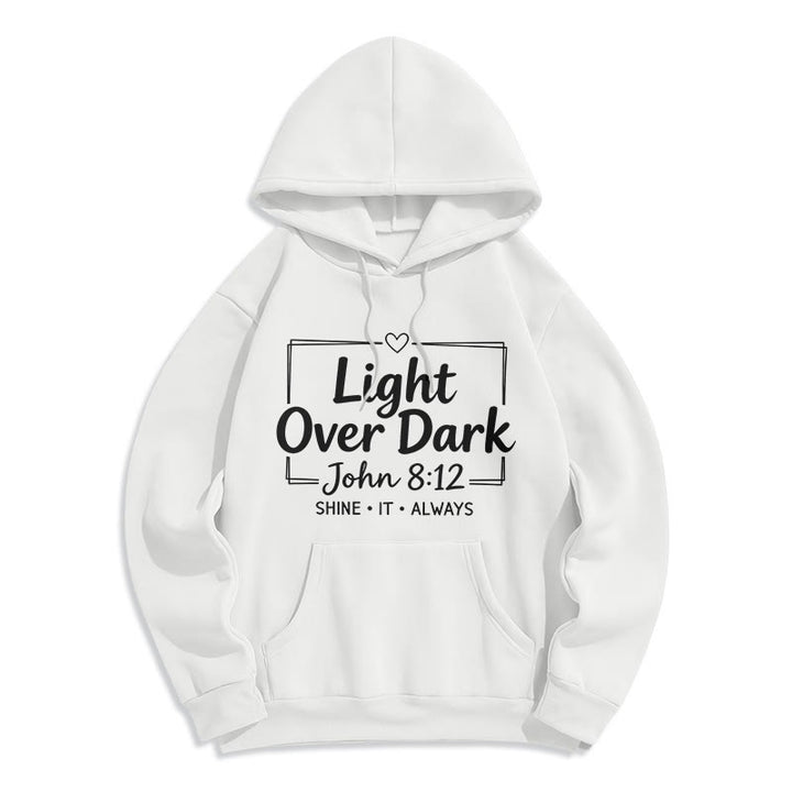 Christianartworkshop Shine It Always Light Over Dark Fleece Lined Polyester Hoodie - Weiß - 2XL - image 8