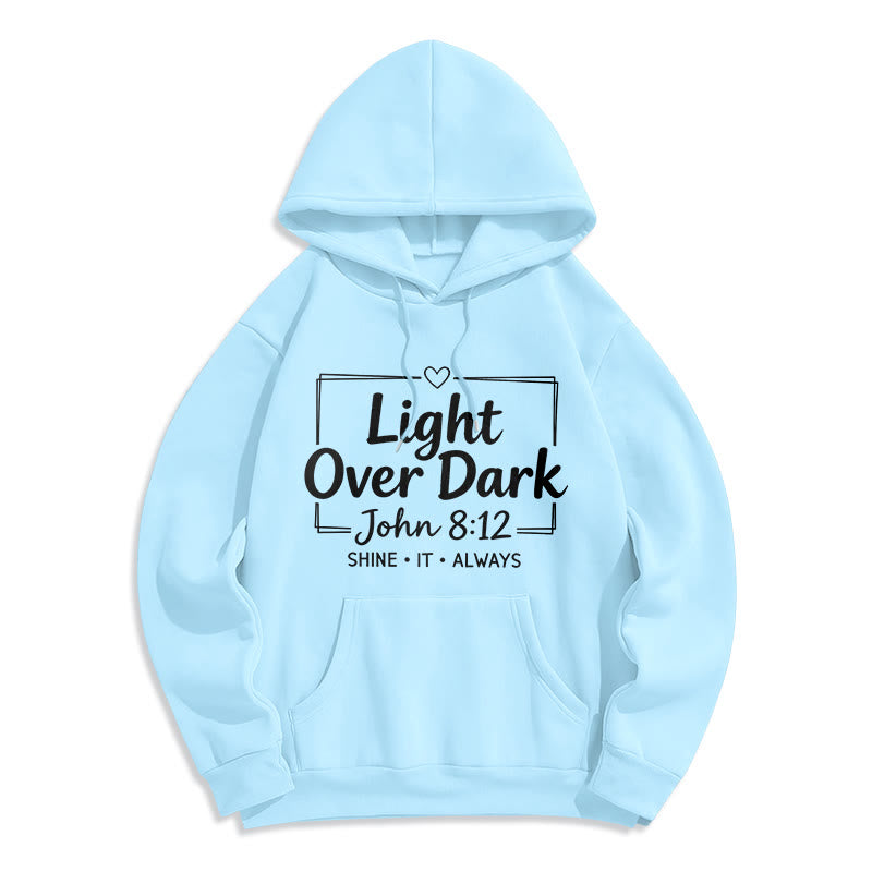 Christianartworkshop Shine It Always Light Over Dark Fleece Lined Polyester Hoodie - Blau - 2XL - image 3
