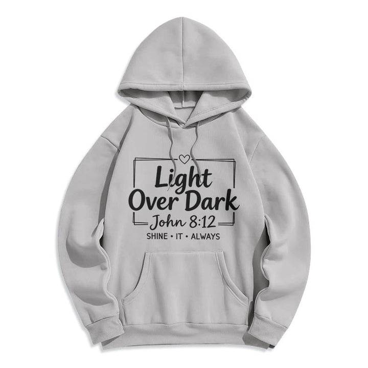 Christianartworkshop Shine It Always Light Over Dark Fleece Lined Polyester Hoodie - Grau - 2XL - image 0