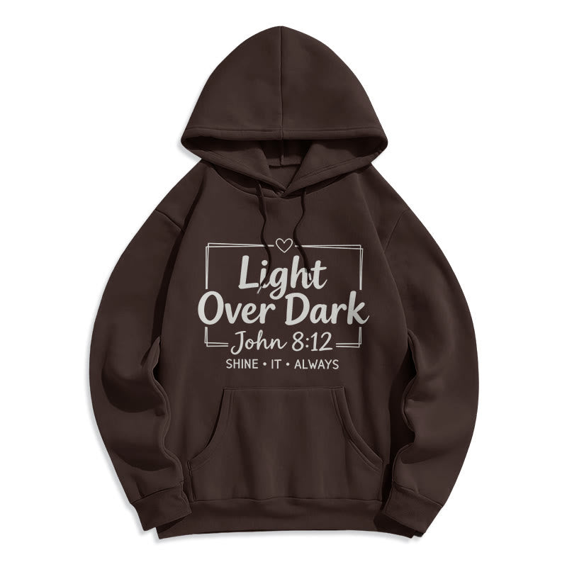 Christianartworkshop Shine It Always Light Over Dark Fleece Lined Polyester Hoodie - Braun - 2XL - image 6
