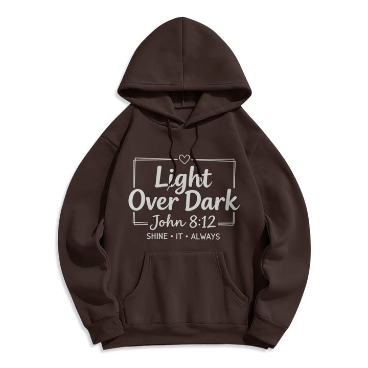 Christianartworkshop Shine It Always Light Over Dark Fleece Lined Polyester Hoodie - Braun - 2XL - image 6