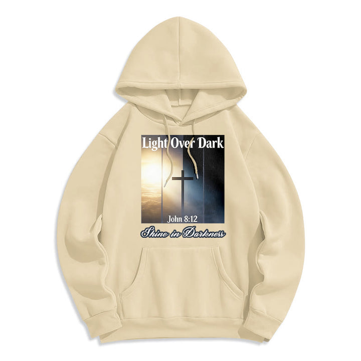 Christianartworkshop Johannes 8:12 Leuchte in der Dunkelheit Fleecegefütterter Polyester-Hoodie - Beige - 2XL - image 6