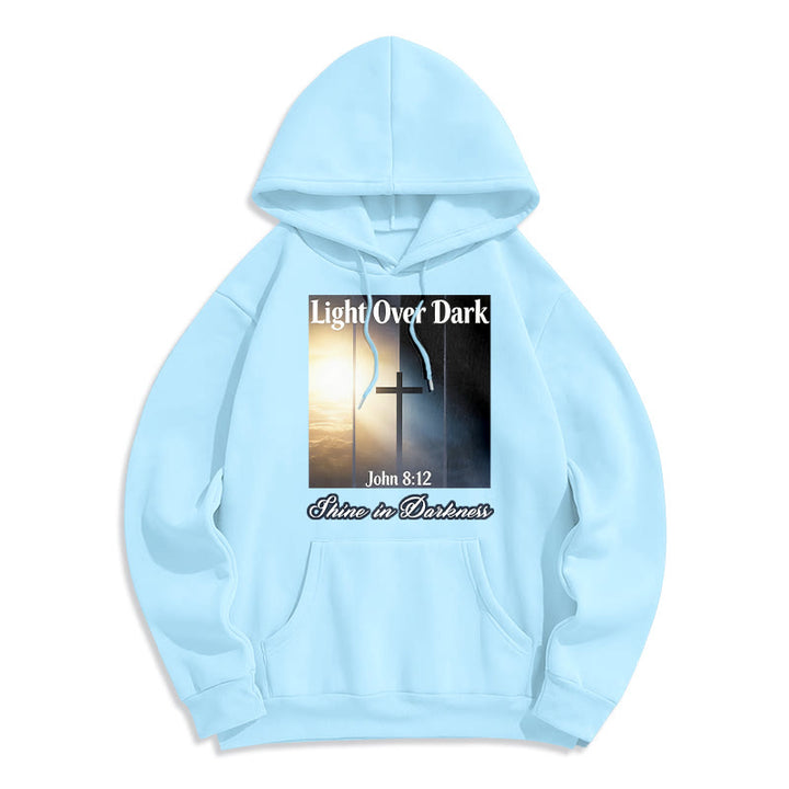 Christianartworkshop Johannes 8:12 Leuchte in der Dunkelheit Fleecegefütterter Polyester-Hoodie - Blau - 2XL - image 5