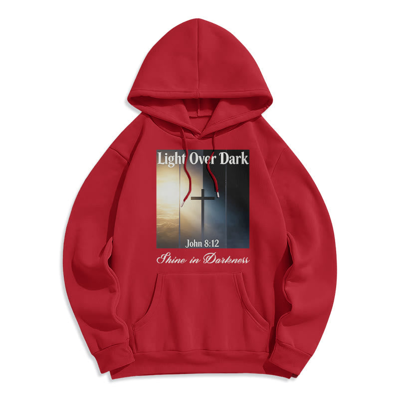 Christianartworkshop Johannes 8:12 Leuchte in der Dunkelheit Fleecegefütterter Polyester-Hoodie - Rot - 2XL - image 4