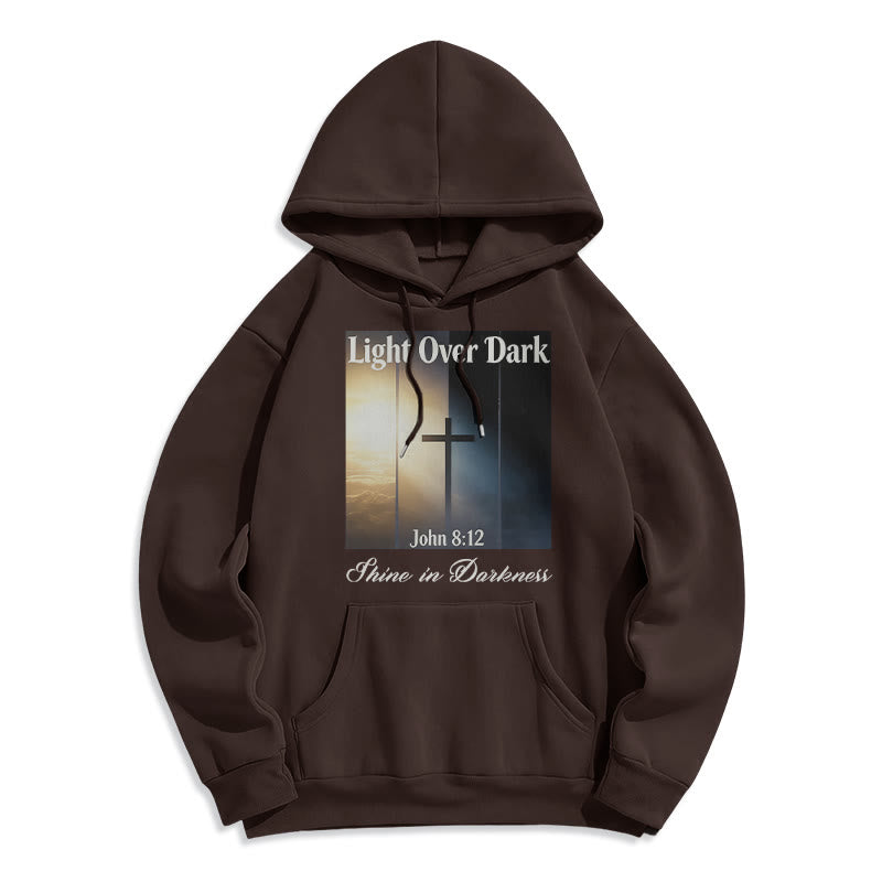 Christianartworkshop Johannes 8:12 Leuchte in der Dunkelheit Fleecegefütterter Polyester-Hoodie - Braun - 2XL - image 8