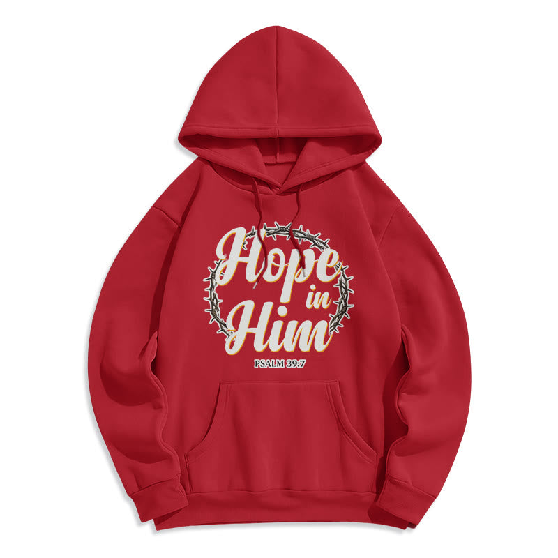 Christianartworkshop Dornenkrone Hoffnung in ihm Fleecegefütterter Polyester-Hoodie - Rot - 2XL - image 5
