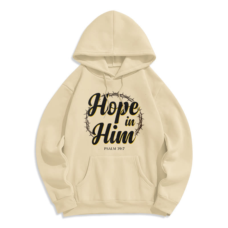 Christianartworkshop Dornenkrone Hoffnung in ihm Fleecegefütterter Polyester-Hoodie - Beige - 2XL - image 7