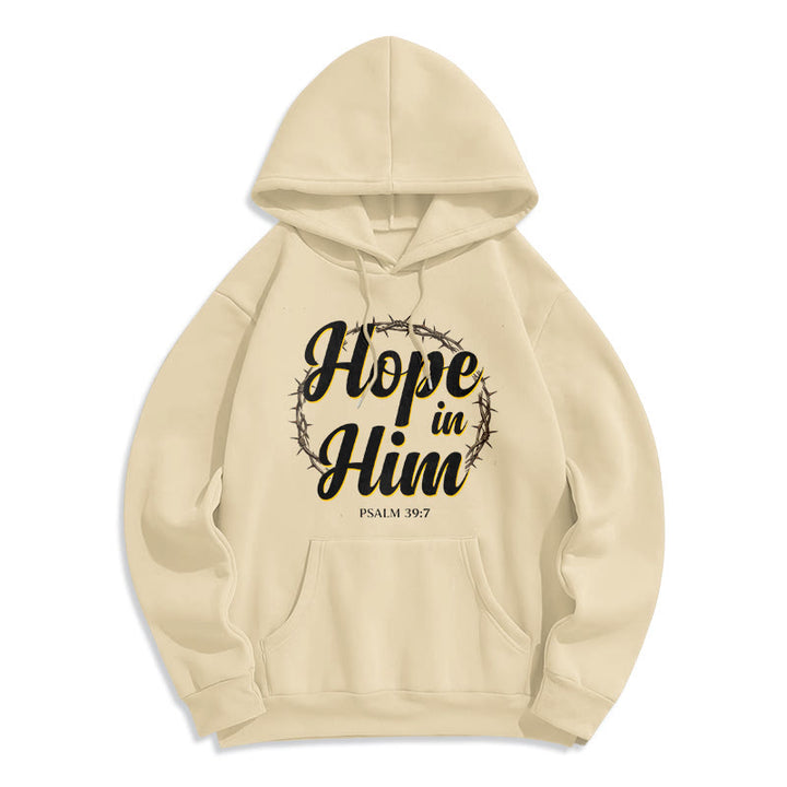 Christianartworkshop Dornenkrone Hoffnung in ihm Fleecegefütterter Polyester-Hoodie - Beige - 2XL - image 7