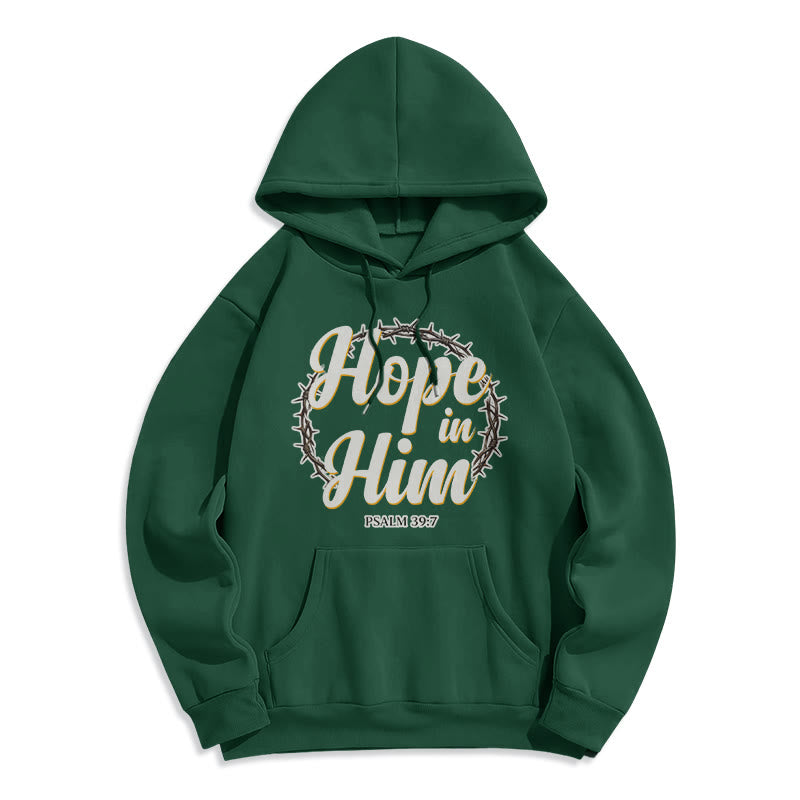 Christianartworkshop Dornenkrone Hoffnung in ihm Fleecegefütterter Polyester-Hoodie - Grün - 2XL - image 8