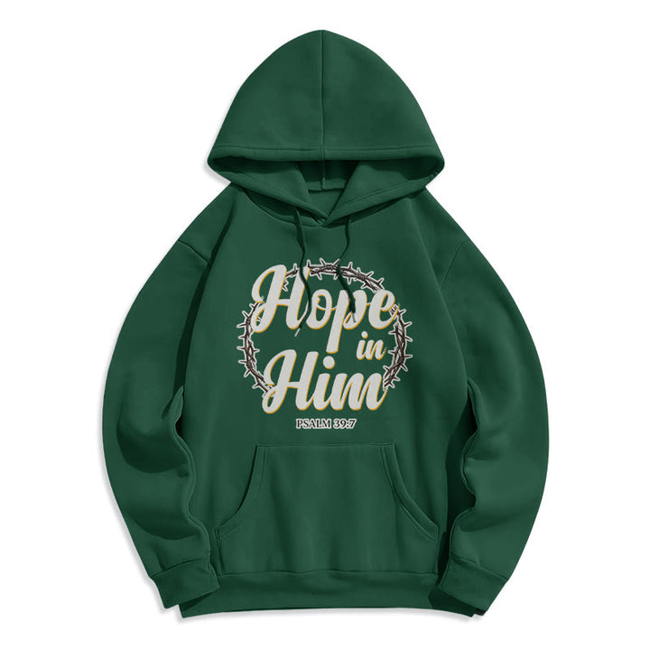 Christianartworkshop Dornenkrone Hoffnung in ihm Fleecegefütterter Polyester-Hoodie - Grün - 2XL - image 8