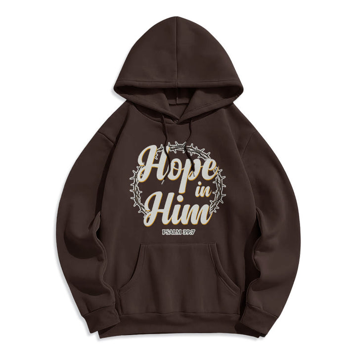 Christianartworkshop Dornenkrone Hoffnung in ihm Fleecegefütterter Polyester-Hoodie - Braun - 2XL - image 0