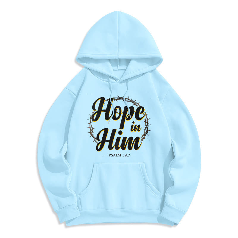 Christianartworkshop Dornenkrone Hoffnung in ihm Fleecegefütterter Polyester-Hoodie - Blau - 2XL - image 6