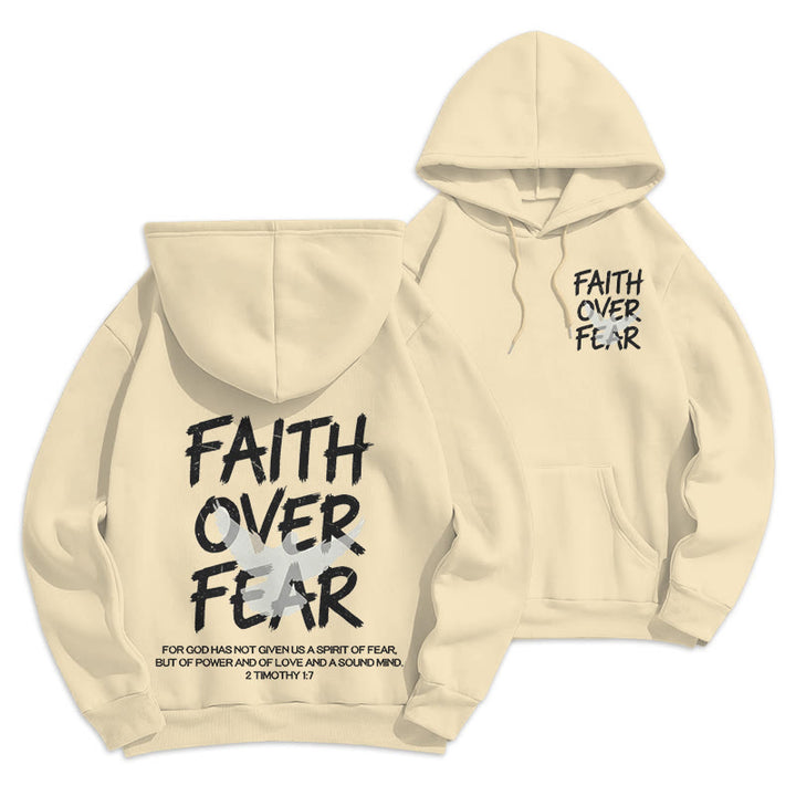 Christianartworkshop Glaube statt Angst 2 Timotheus 1,7 Fleecegefütterter Polyester-Hoodie - Beige - 2XL - image 21