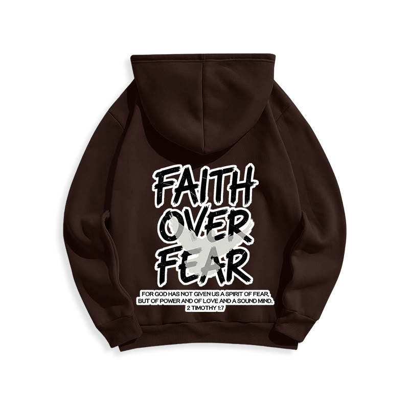 Christianartworkshop Glaube statt Angst 2 Timotheus 1,7 Fleecegefütterter Polyester-Hoodie - image 5