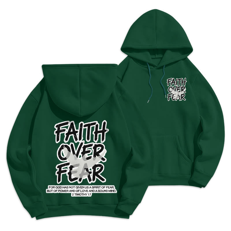 Christianartworkshop Glaube statt Angst 2 Timotheus 1,7 Fleecegefütterter Polyester-Hoodie - Grün - 2XL - image 0