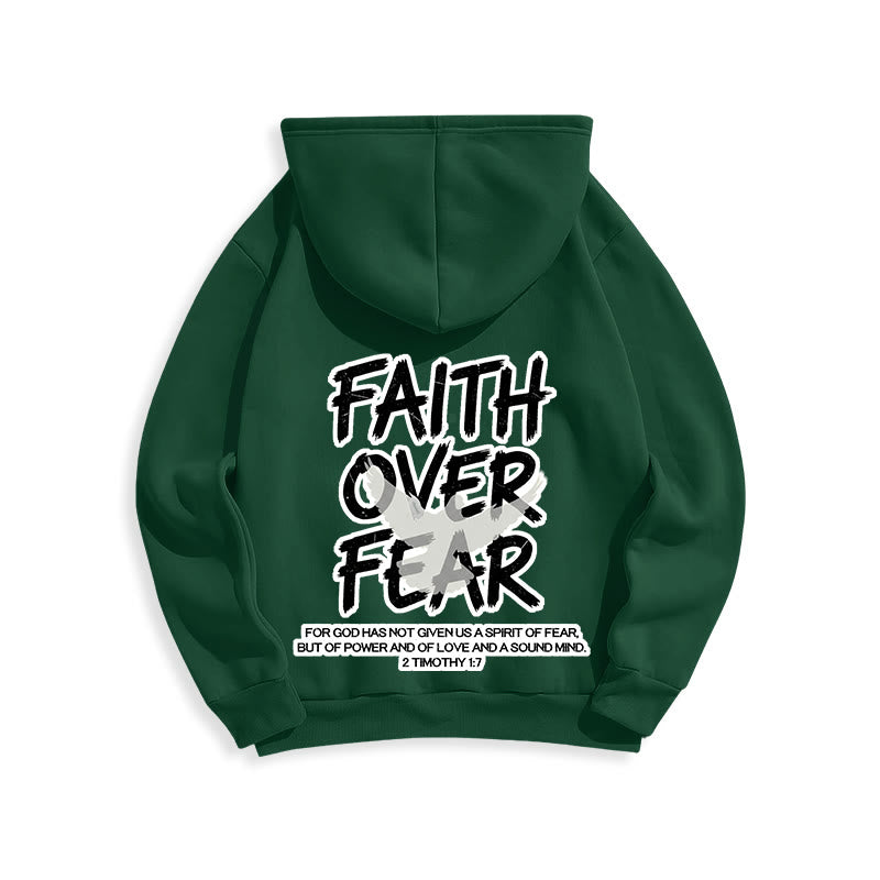 Christianartworkshop Glaube statt Angst 2 Timotheus 1,7 Fleecegefütterter Polyester-Hoodie - image 2