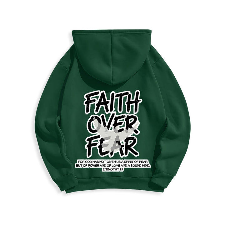 Christianartworkshop Glaube statt Angst 2 Timotheus 1,7 Fleecegefütterter Polyester-Hoodie - image 2
