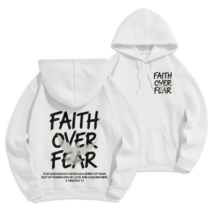 Christianartworkshop Glaube statt Angst 2 Timotheus 1,7 Fleecegefütterter Polyester-Hoodie - Weiß - 2XL - image 9