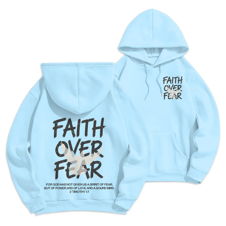 Christianartworkshop Glaube statt Angst 2 Timotheus 1,7 Fleecegefütterter Polyester-Hoodie - Blau - 2XL - image 18